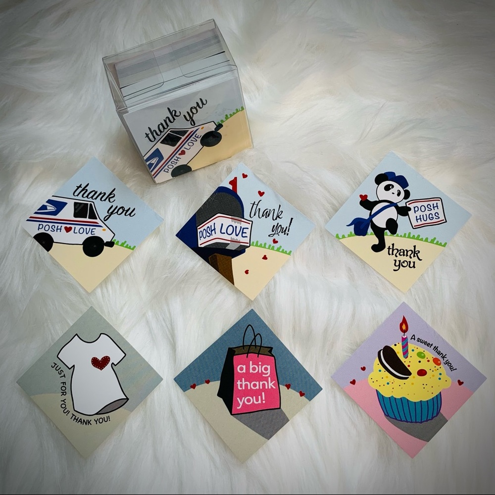 Poshmark Thank You Sticker Set, Hand Drawn 📬